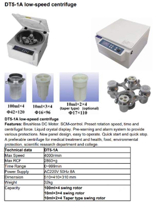 Beili Low Speed Centrifugal Machine Model DT5-1A
